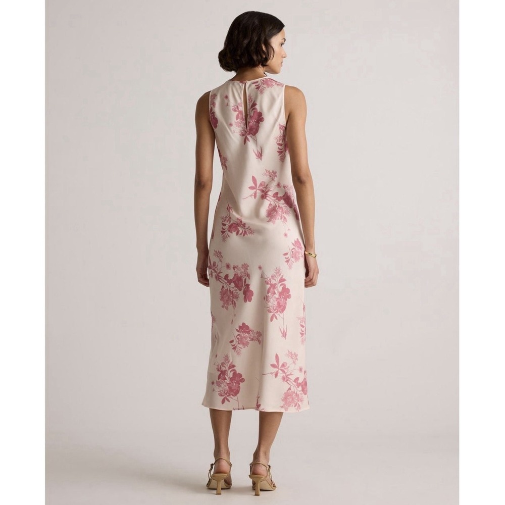 Quince Washable Silk Pink Floral Tank Midi Dress Sz Sz M Feminine - Picture 6 of 16